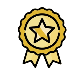Gold medal with a star