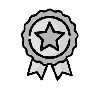 Silver medal with a star